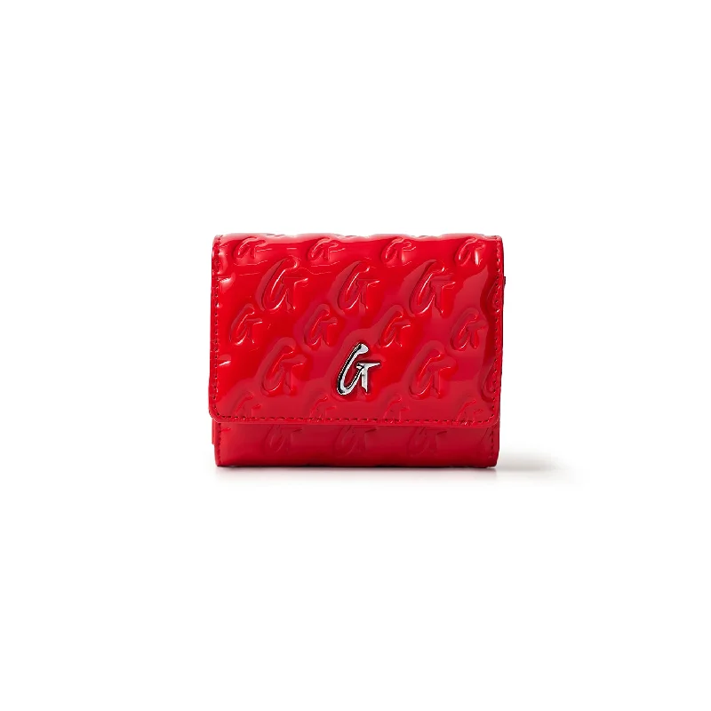 MONOGRAM SILVER COMPACT WOC - RED