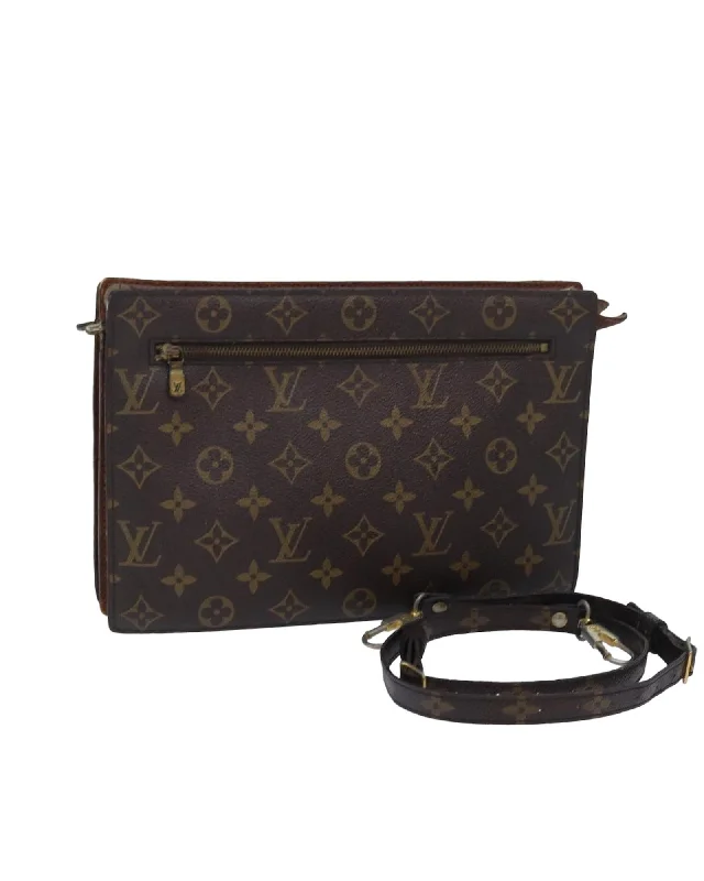 Monogram Canvas Shoulder Bag with Adjustable Strap