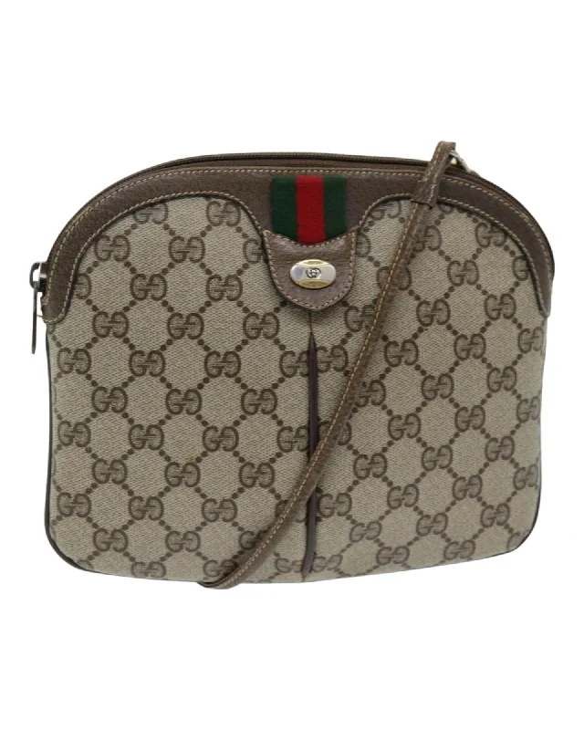 GG Supreme Web Sherry Line Shoulder Bag in PVC Leather and GG Canvas