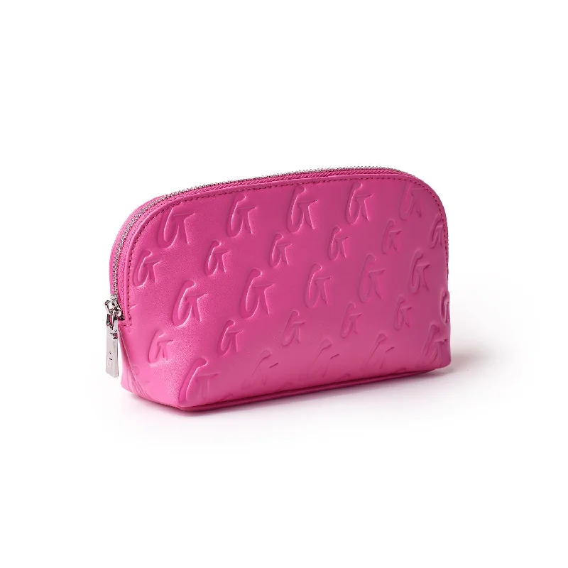 MONOGRAM COSMETIC POUCH - HOT PINK