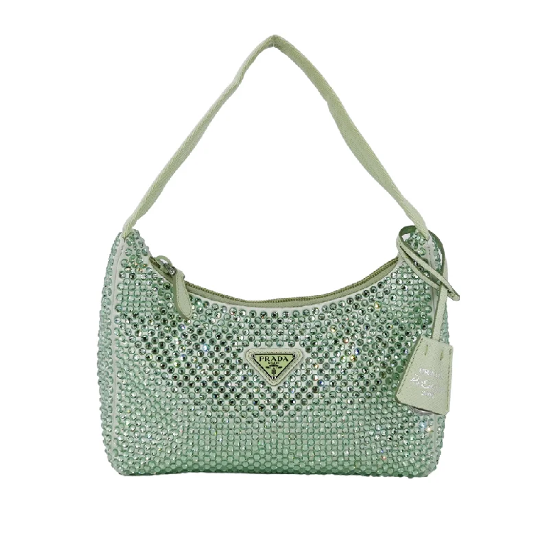 Rhinestone Nylon Re-Edition Shoulder Bag