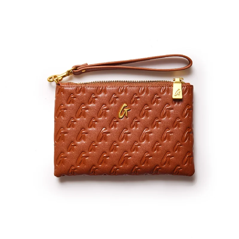 MINI MONOGRAM GOLD WRISTLET - BROWN