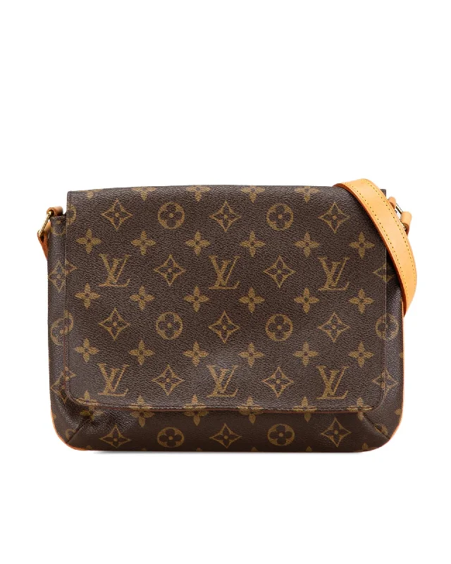 Monogram Canvas Musette Tango Bag with Leather Trim and Magnetic Closure