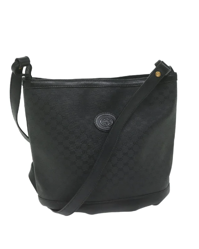 Micro GG Canvas Shoulder Bag in Black