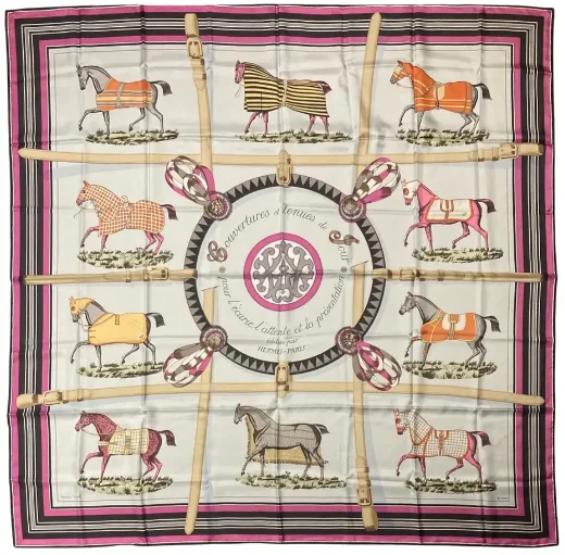 Hermes Couvertures et Tenues de Jour Silk Scarf Shawl 140cm