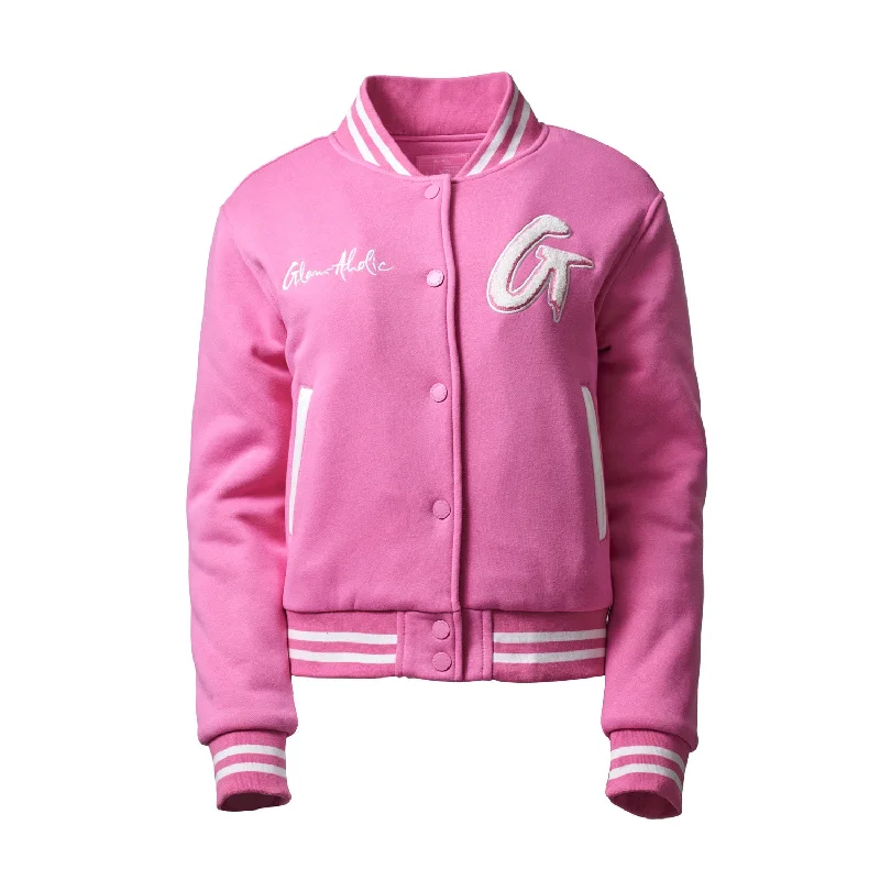 ESSENTIAL VARSITY JACKET - HOT PINK