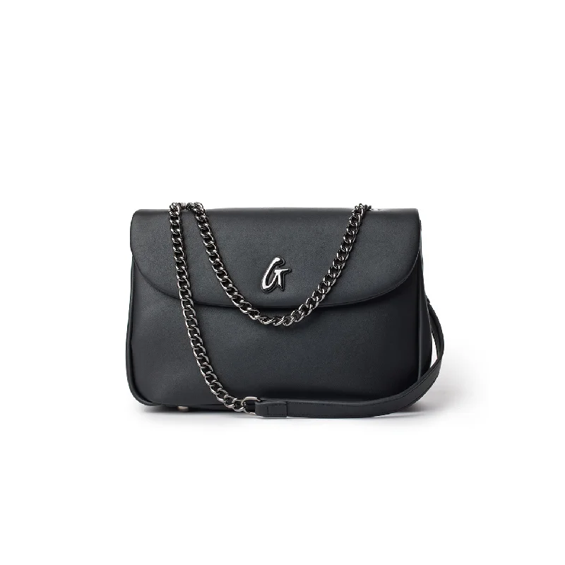 MEDIUM STANDARD FLAP BAG - BLACK