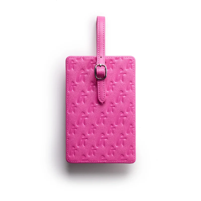 MONOGRAM LUGGAGE TAG - HOT PINK