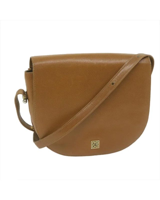 Brown Leather Givenchy Shoulder Bag - C Rank