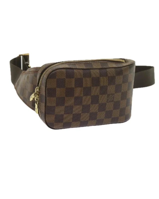 Damier Ebene Canvas Shoulder Bag with Dust Bag and Serial No.