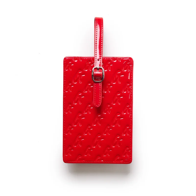 MONOGRAM LUGGAGE TAG - MIRROR RED