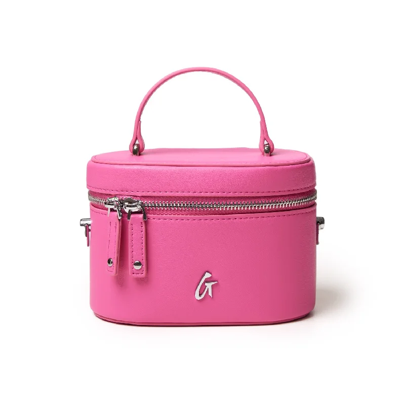 MINI SMOOTH SILVER VANITY BAG - HOT PINK