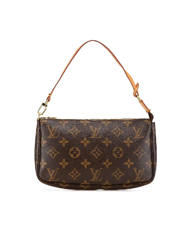 Monogram Canvas Pochette with Vachetta Leather Handle