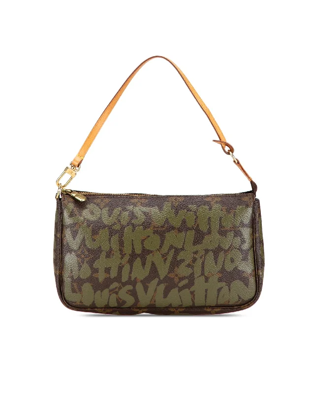 Monogram Graffiti Pochette Accessoires with Vachetta Leather Strap