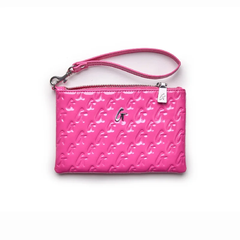 MINI MONOGRAM SILVER WRISTLET - MIRROR HOT PINK