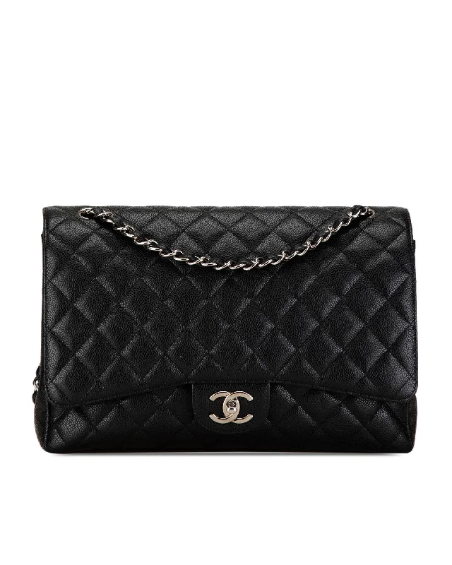 Maxi Quilted Double Flap Bag with Chain Straps