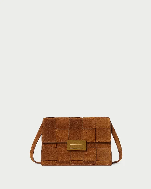 Delphine Cacao Suede Shoulder Bag