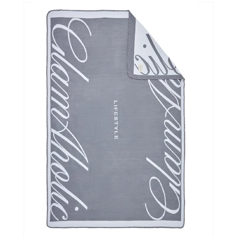 SIGNATURE LOGO LUXE THROW BLANKET - GRAY