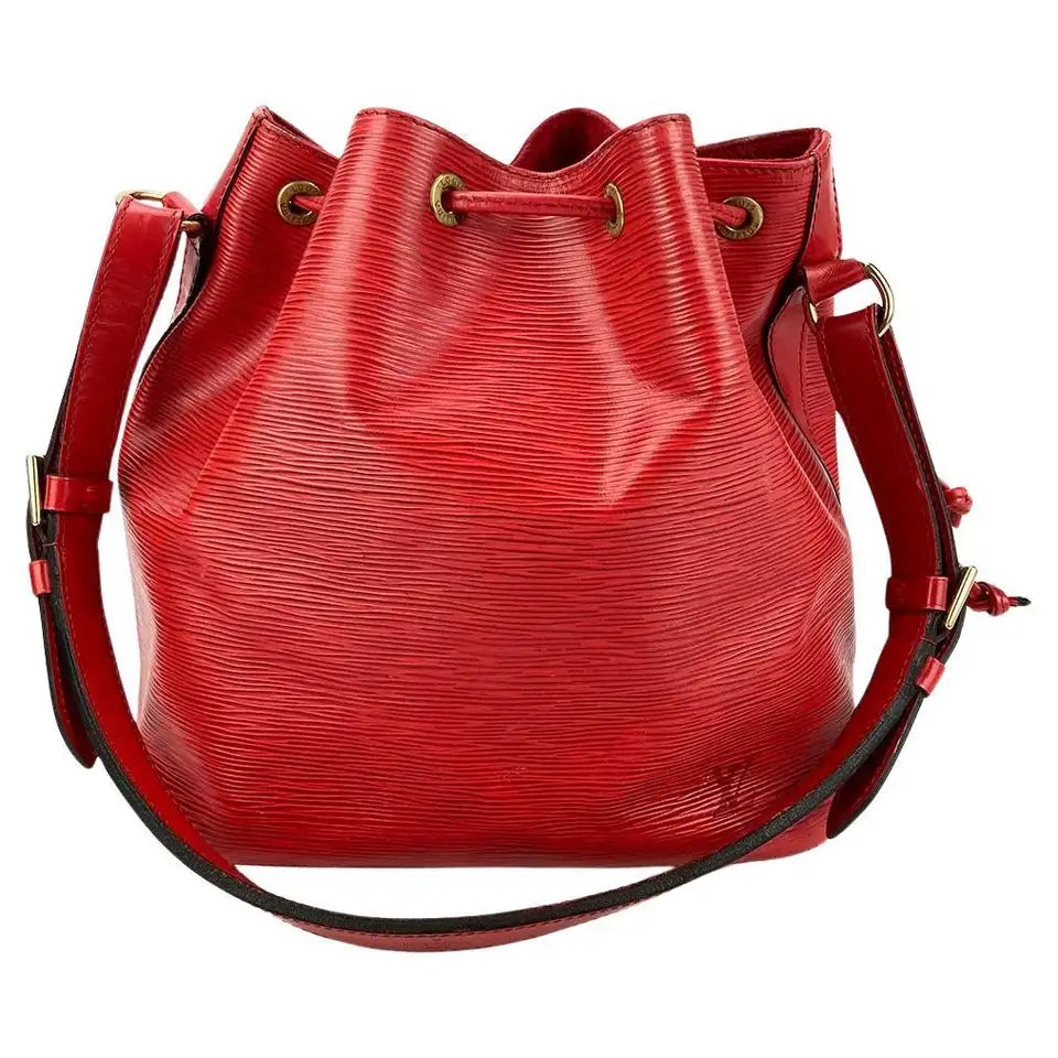 Louis Vuitton Castillian Red Epi Noe Drawstring Bucket Bag