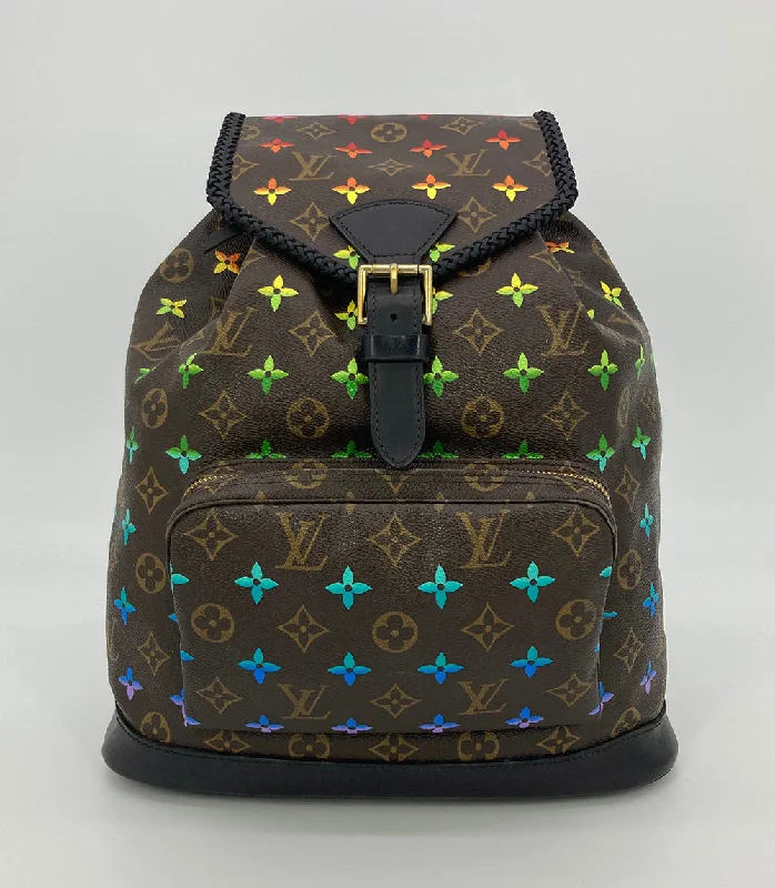 OOAK Louis Vuitton Hand Painted Leather Wrapped Montsouris GM Backpack