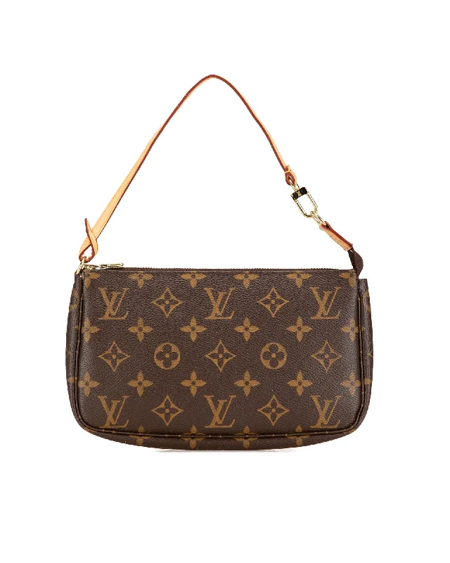 Monogram Canvas Pochette with Vachetta Leather Handle