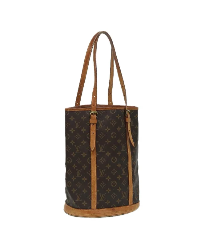 Monogram Canvas Bucket Shoulder Bag with Adjustable Strap