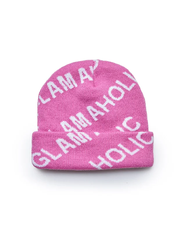 MONOGRAM BEANIE - HOT PINK