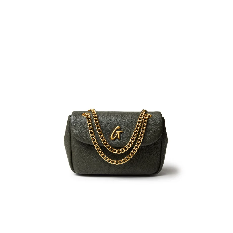 MINI PEBBLE FLAP BAG - OLIVE GREEN