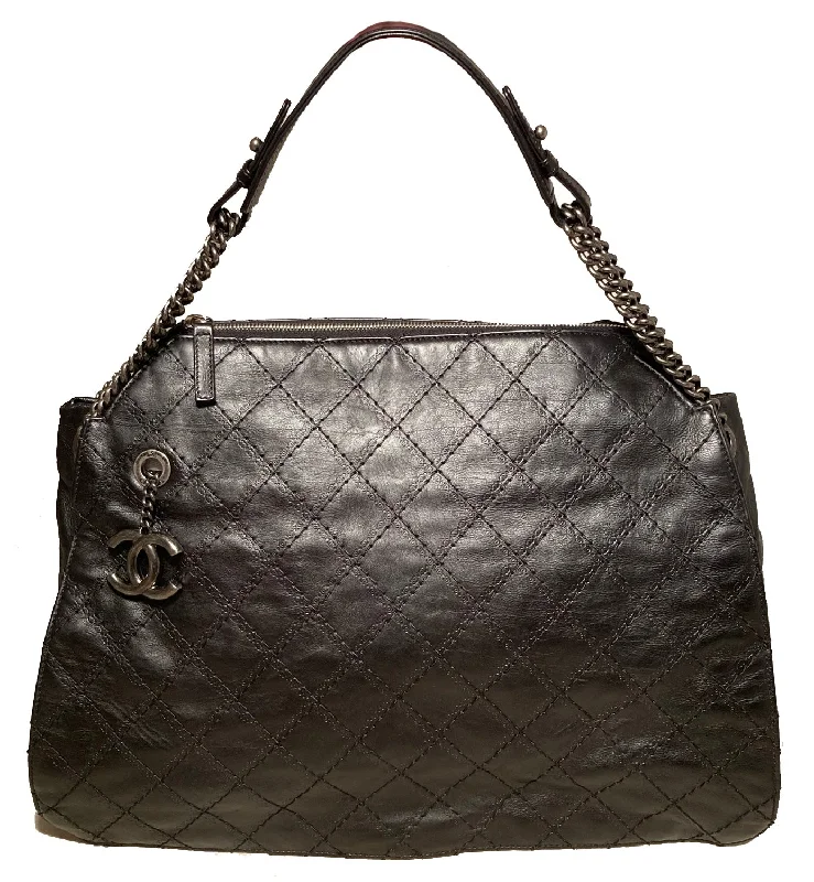 Chanel Black Leather Crave Tote Bag