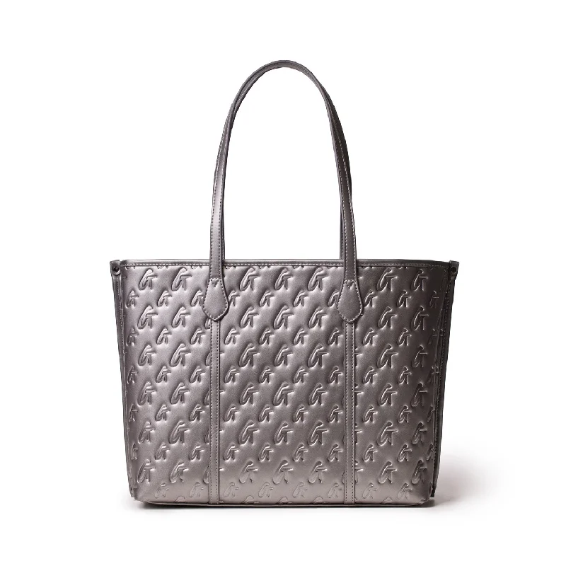 MONOGRAM SLEEK TOTE - PLATINUM