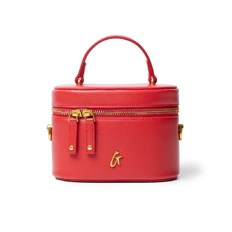 MINI SMOOTH GOLD VANITY BAG - RED