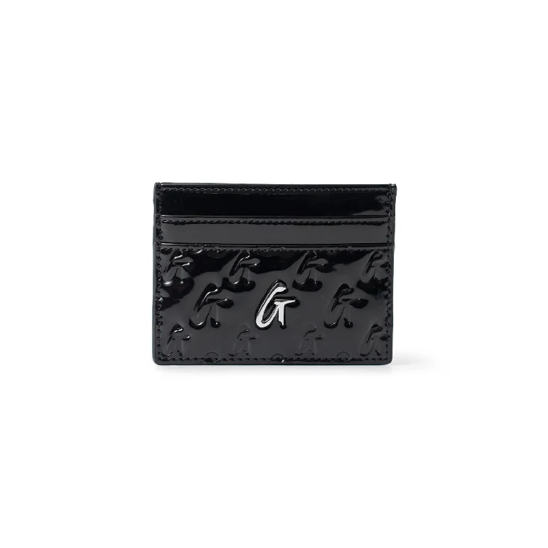 MONOGRAM SILVER CARD HOLDER - MIRROR BLACK