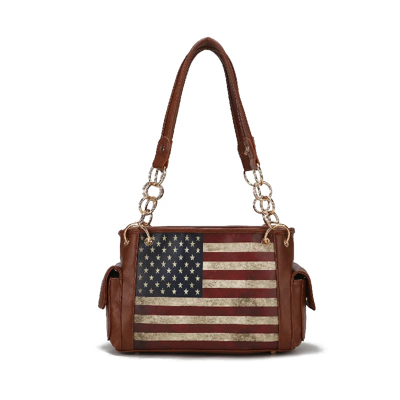 Alaina Printed Flag Shoulder Bag