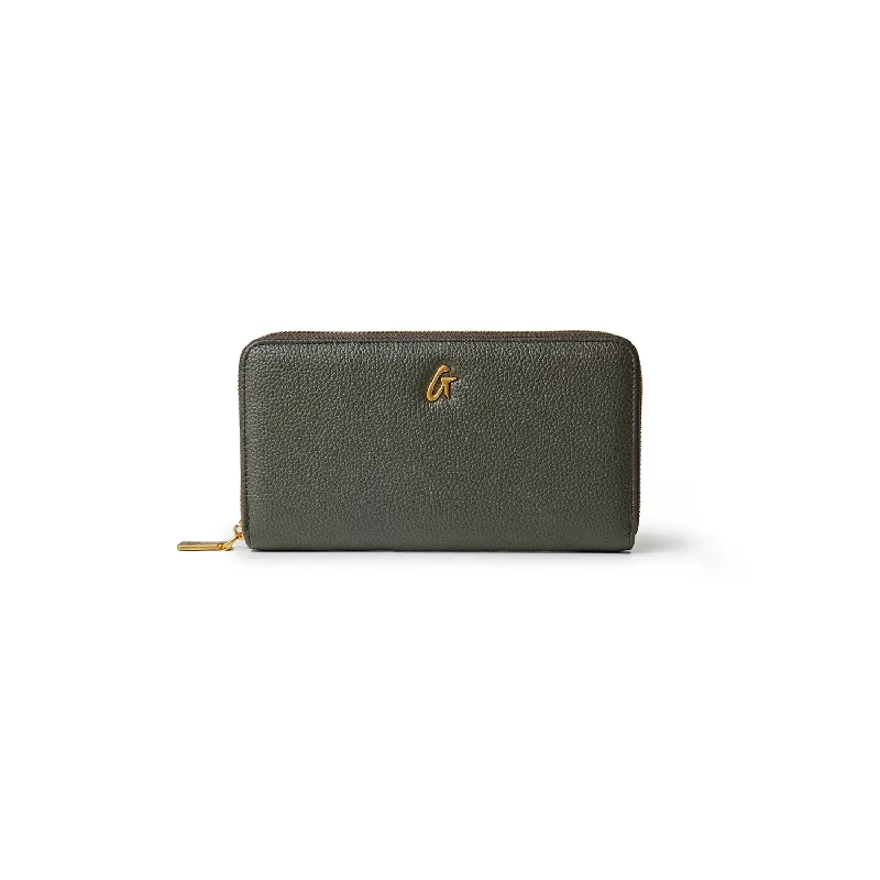 JUMBO PEBBLE WALLET - OLIVE GREEN