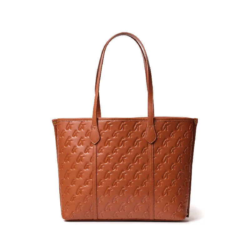 MONOGRAM SLEEK TOTE - BROWN