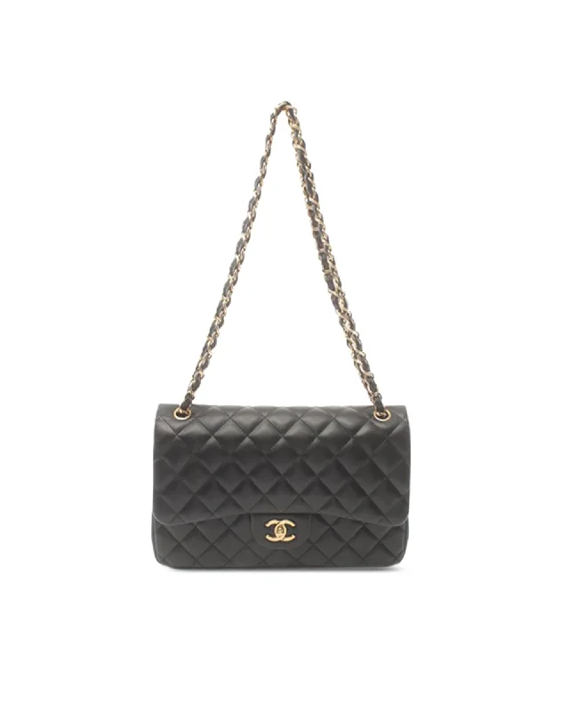 Jumbo Classic Quilted Lambskin Double Flap Shoulder Bag