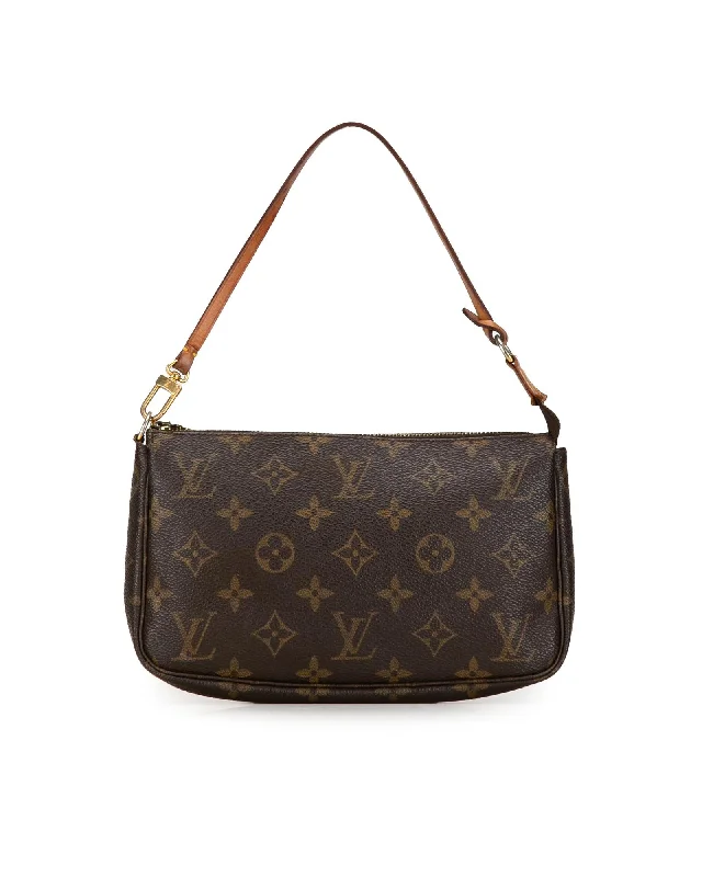 Monogram Canvas Pochette with Vachetta Leather Handle