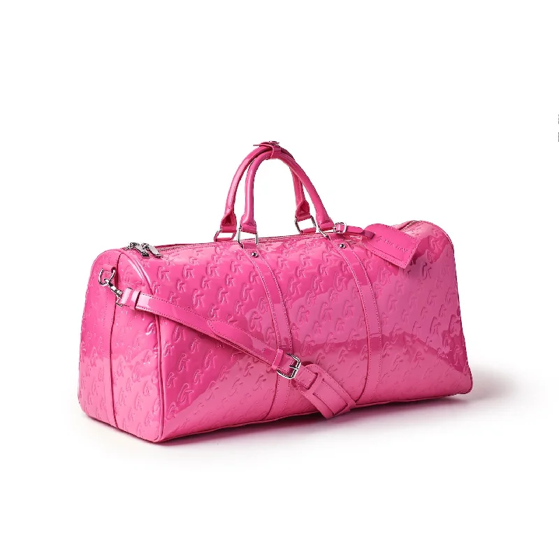 MONOGRAM DUFFLE BAG - MIRROR HOT PINK