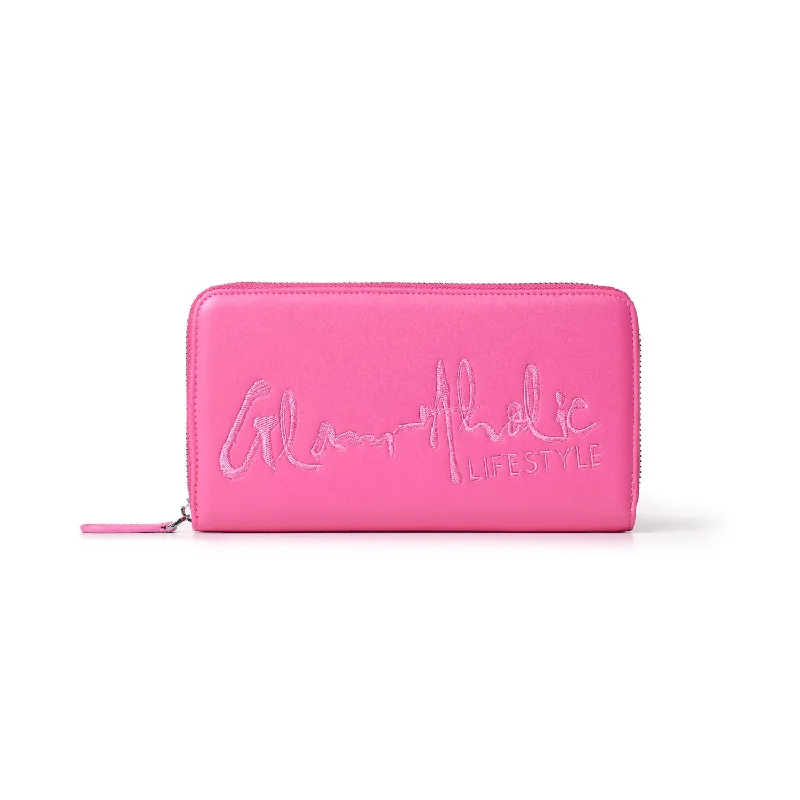 JUMBO SIGNATURE LOGO WALLET - HOT PINK