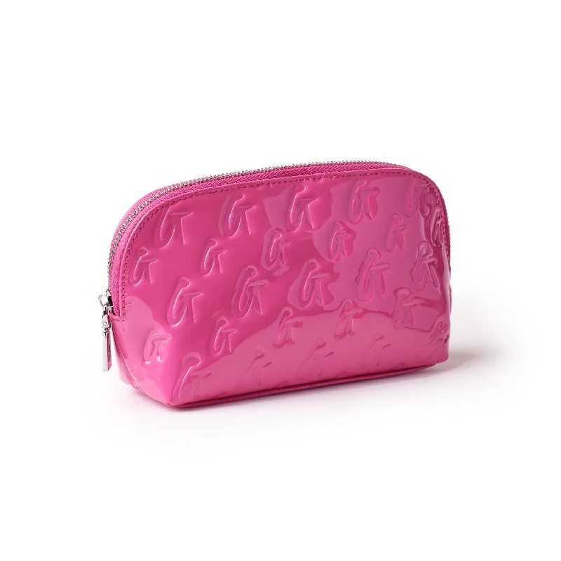 MONOGRAM COSMETIC POUCH - MIRROR HOT PINK