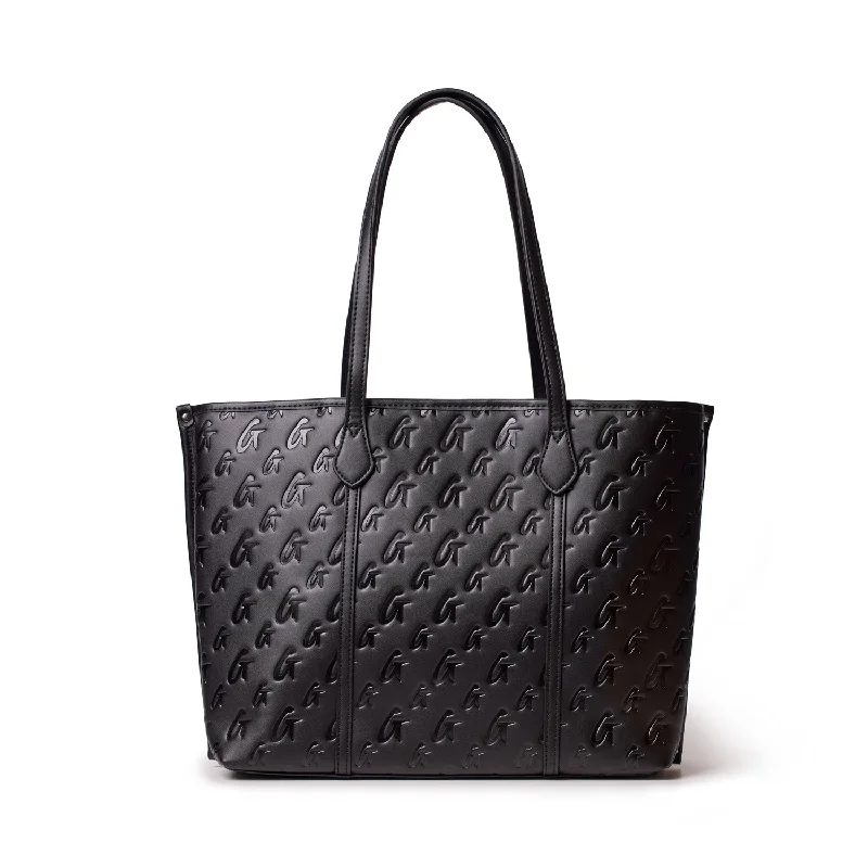 MONOGRAM SLEEK TOTE - BLACK