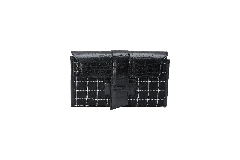 Black Crocodile/Black&White Plaid