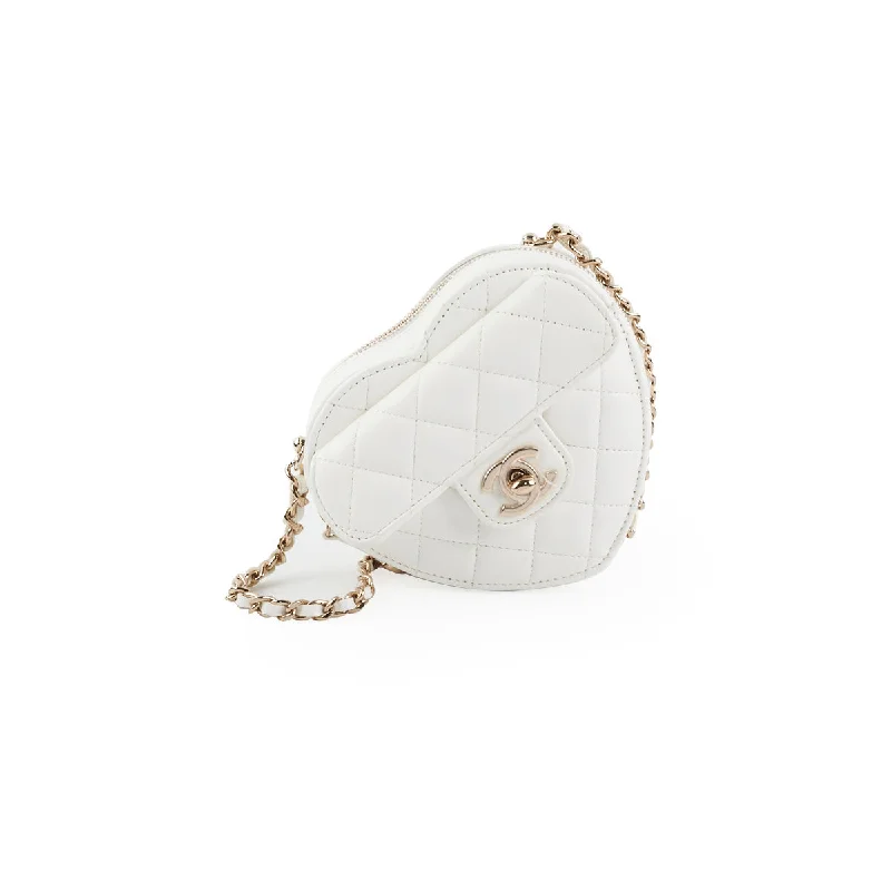 Chanel Mini Heart Bag White