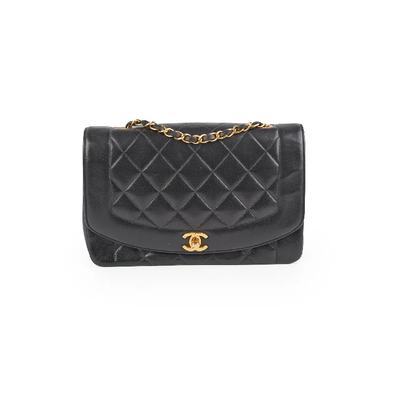 Chanel Diana Lambskin Black Medium