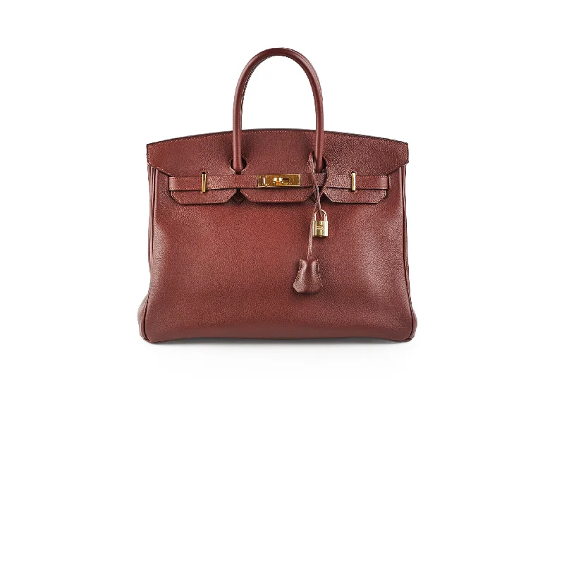 Hermes Birkin 35 Fjord Dark Brown Stamp A Square