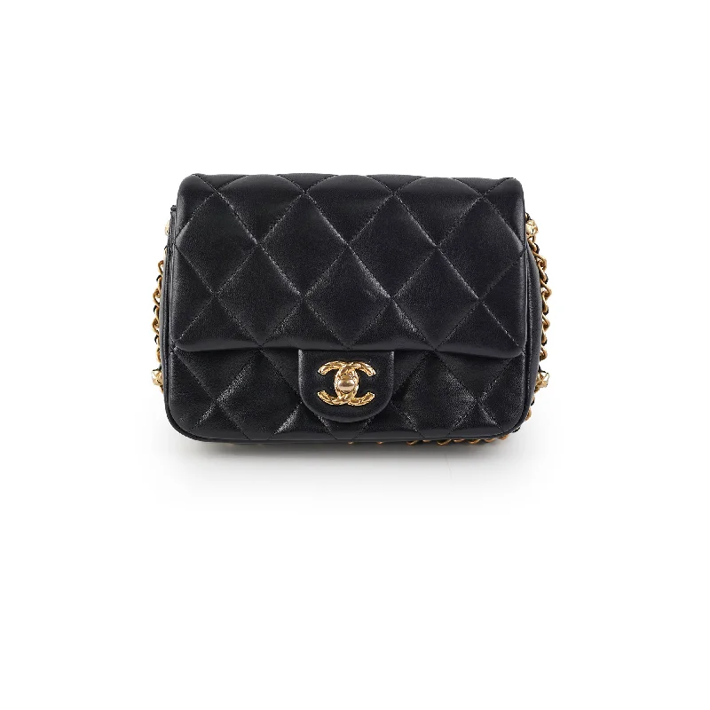 Chanel Seasonal Square Flap Bag Lambskin Black