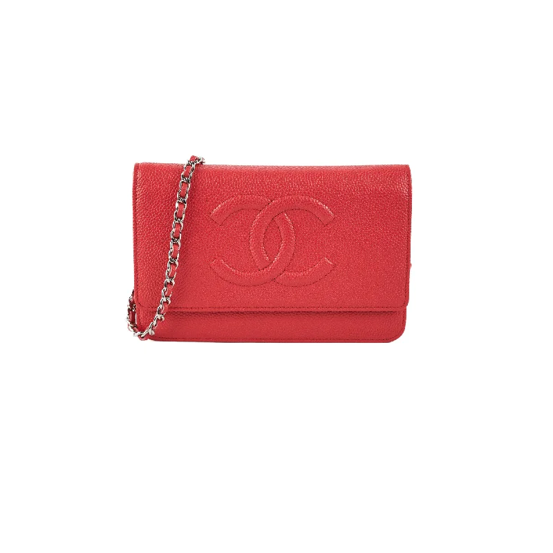 Chanel Timeless WOC Caviar Wallet on Chain Red