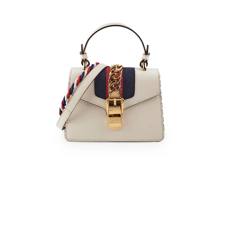 Gucci Sylvie Small Top Handle White