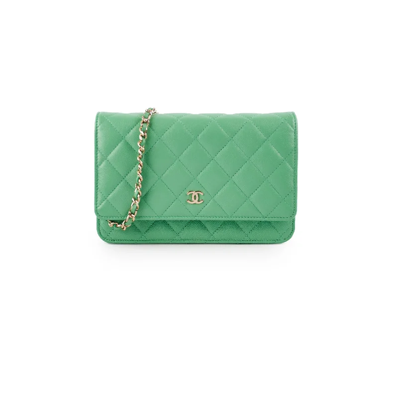 Deal of The Week - Chanel Wallet On Chain WOC Caviar Green Crossbody - Series 31