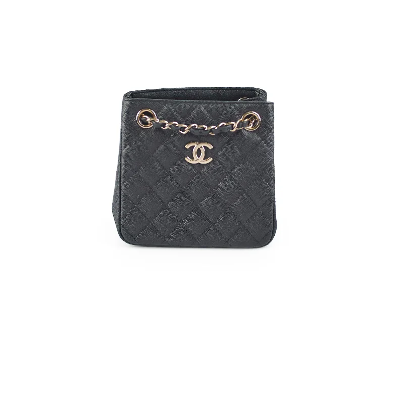 Chanel Seasonal Mini Tote Caviar Black